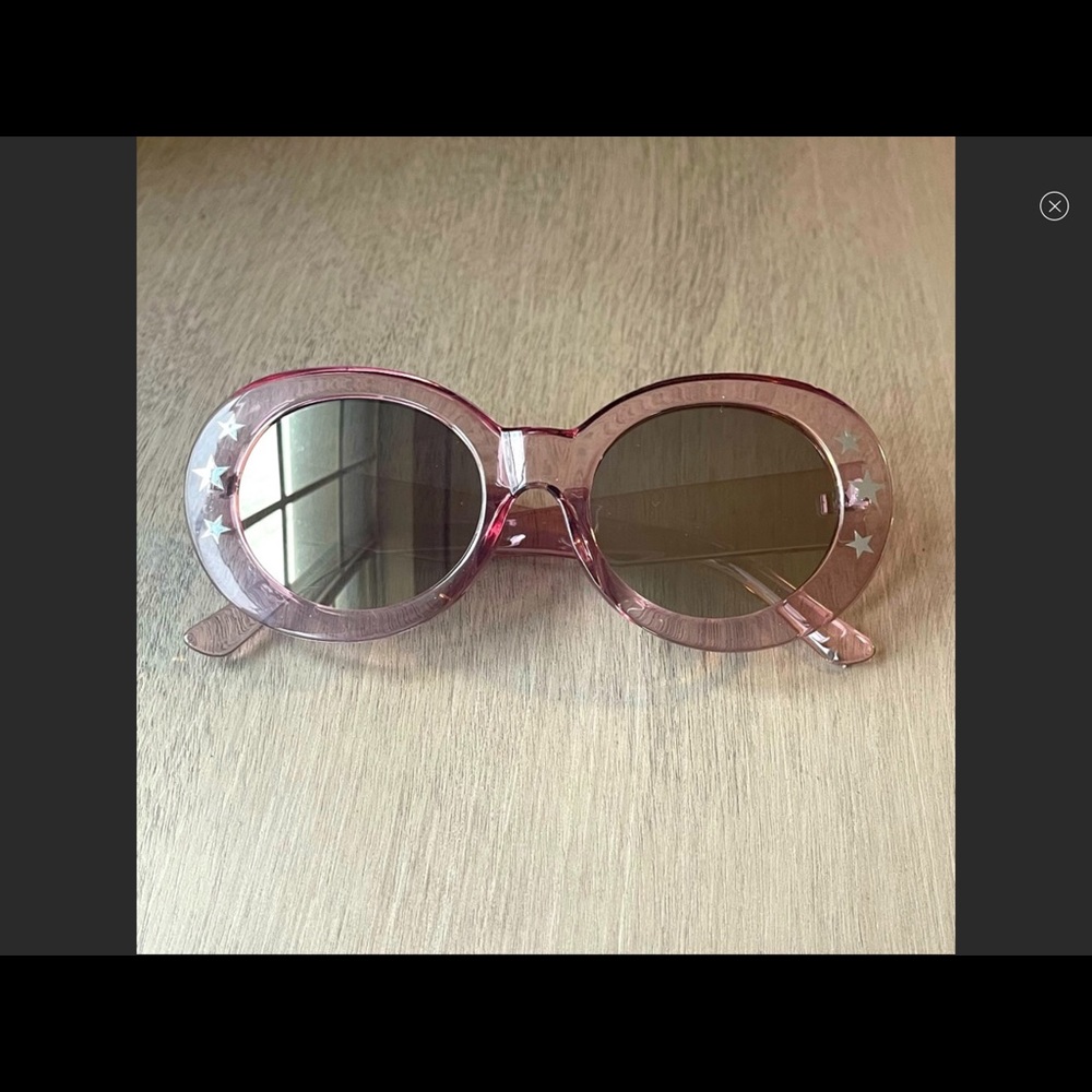 Pink Star Oval Retro Sunglasses